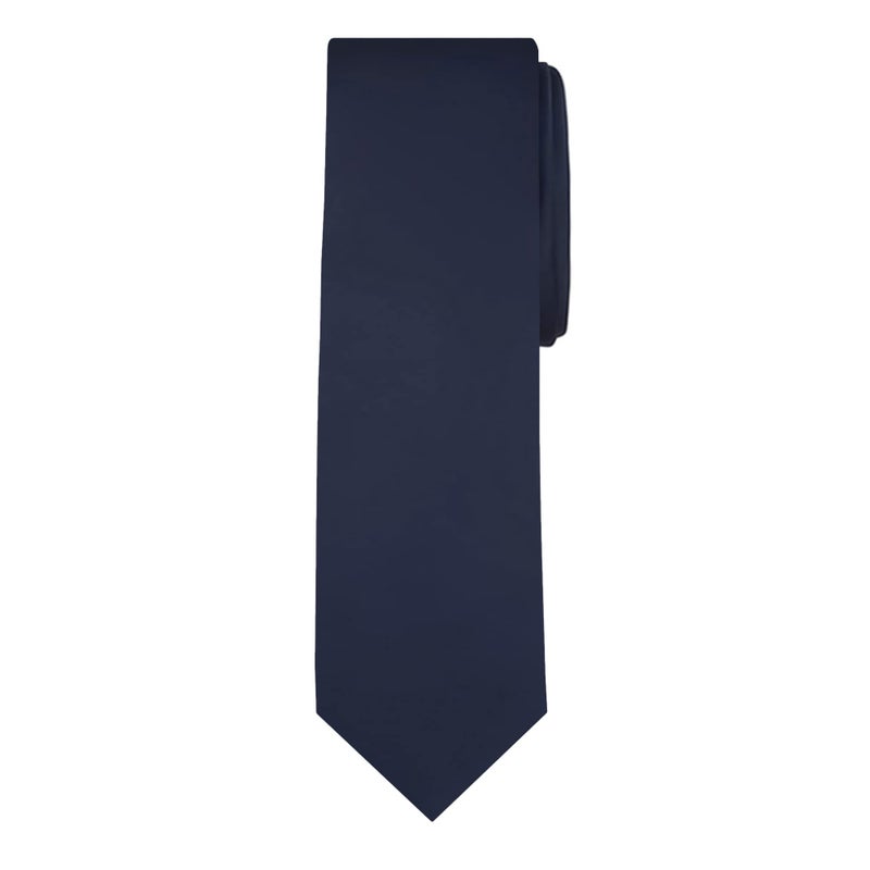 Jacob Alexander Solid Color Men's Regular Tie - Navy Blue - Image 1